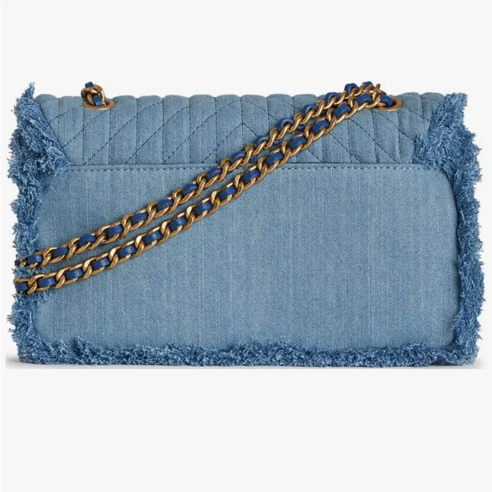 KARL LAGERFELD Medium Argyness Quilted Denim Convertible Shoulder Handbag--NEW